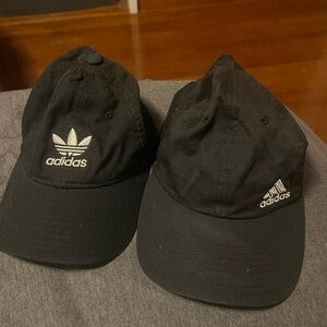 TWO BLACK ADIDAS CAPS NWOT